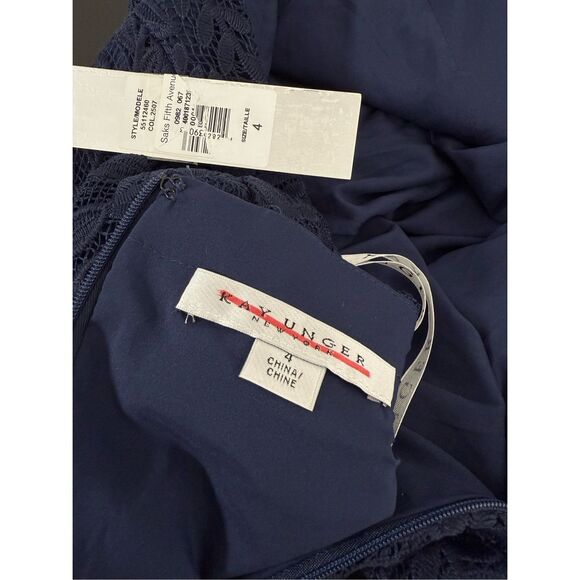 Kay Unger Claudia Pleated Lace Gown Size 4 $398 - Picture 8 of 9